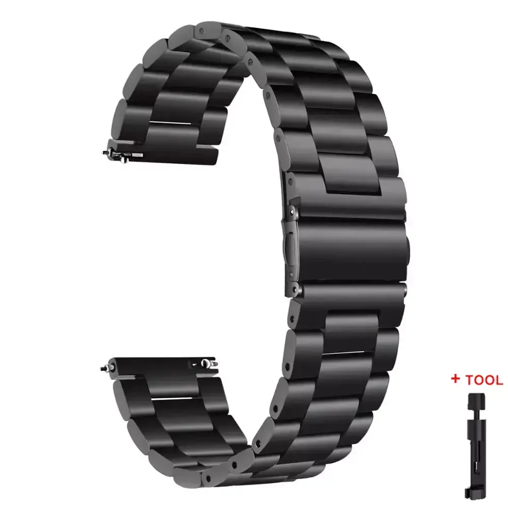 Roestvrij stalen band voor Redmi Watch 5 3 Actieve metalen vervangende armband voor Xiaomi Redmi 5 Lite 3 Lite horlogebandaccessoires: Black / 20mm