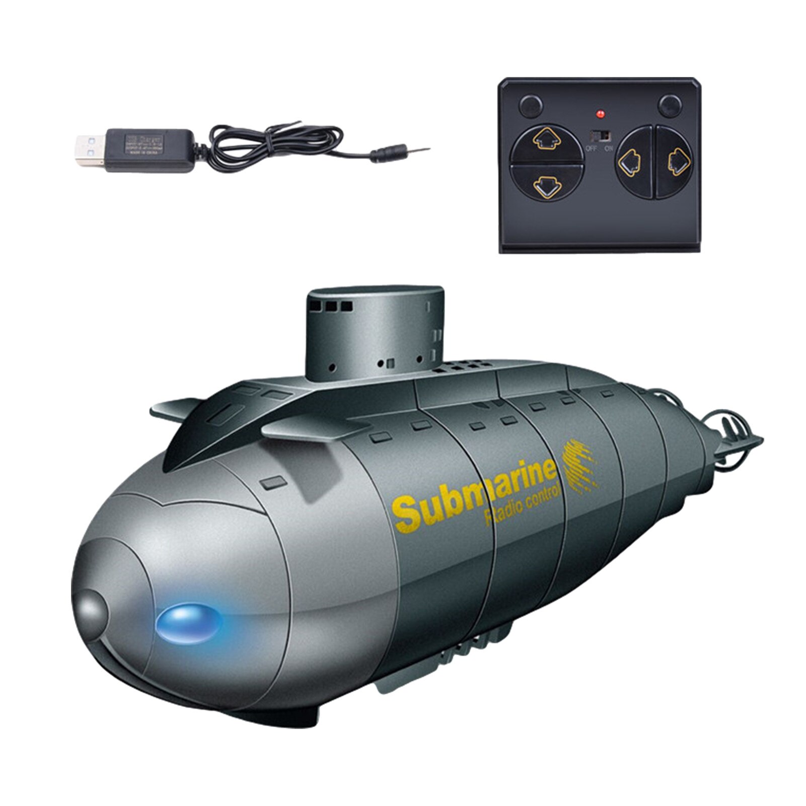 2.4G Rc Afstandsbediening Submarine Boot Waterdichte Batterij Aangedreven Model Elektrische Afstandsbediening Submarine Model Speelgoed Cadeau Voor Kinderen: Black