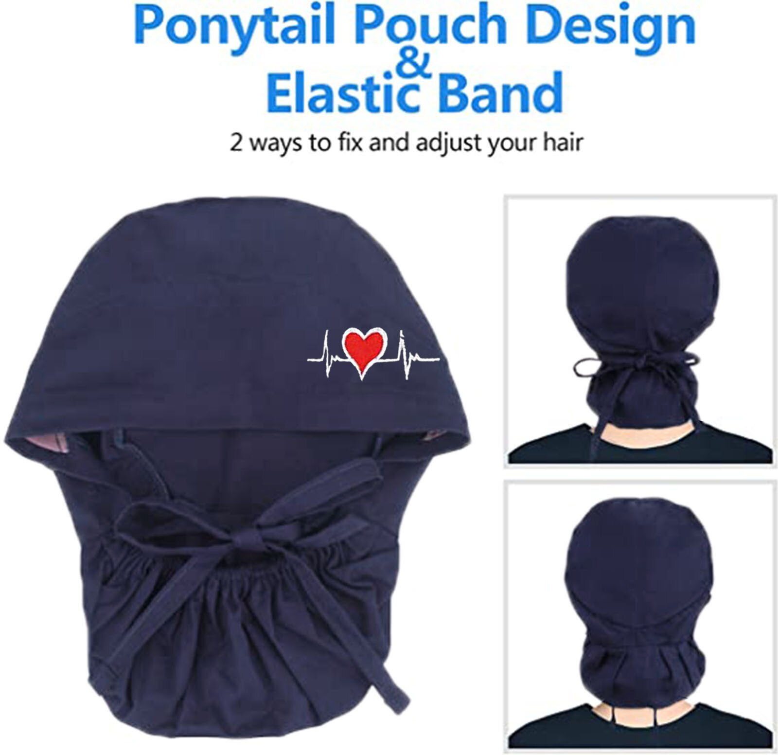 Hoeden Voor Vrouwen Mode Katoen Verpleegkundige Hoed Effen Kleur Scrub Cap Verpleegkundige Accessoires Knop Bouffant Hoed Zweetband Gorro Enfermera