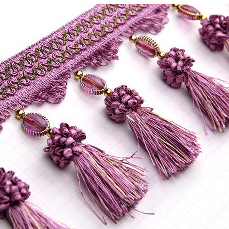 Kristal Kralen Gordijn Kant Luxe Woondecoratie Aardbei Kristal Fringe Trim DIY Tafelkleed Bruiloft Decoratie Accessoires: Antique Zinc