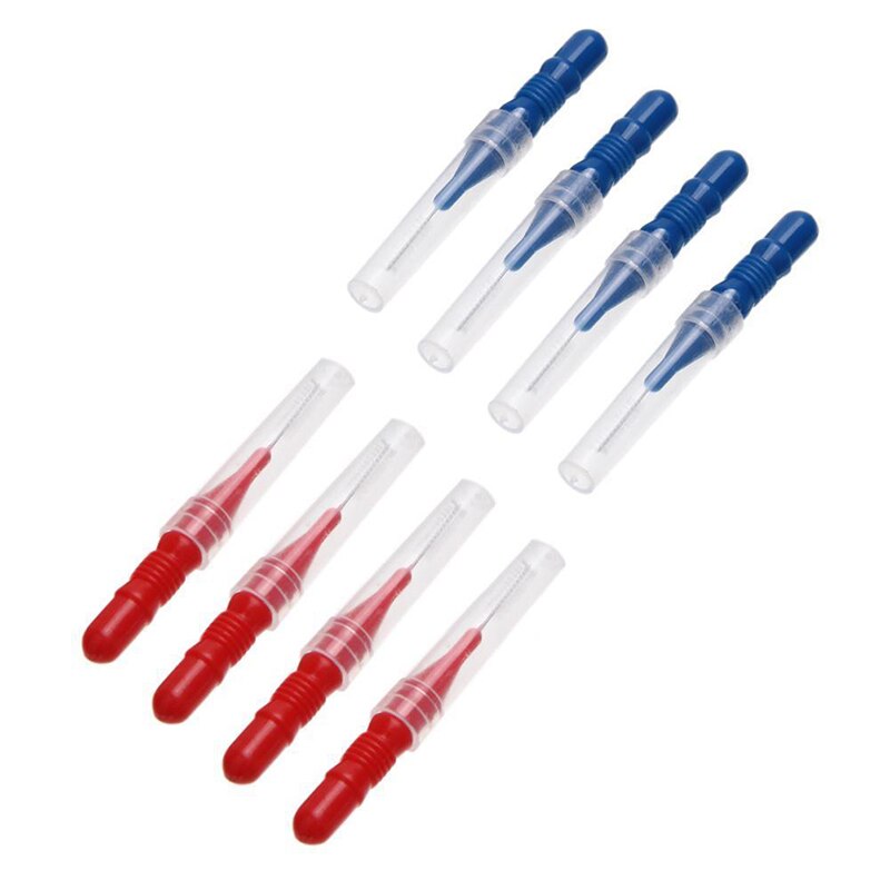 Mini Teeth Cleaning Floss Stainless Steel Nylon Interdental Brush Tooth Handle Toothpick Tools Plastic Random Care Dental O B0K1