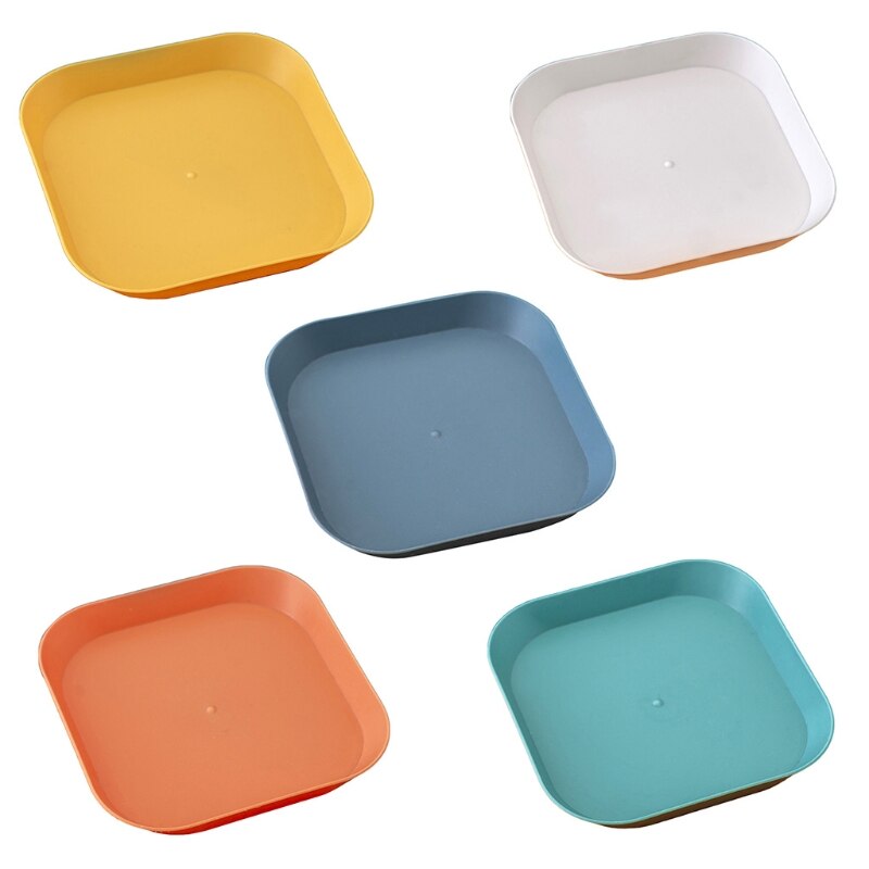 5 inch PP Square Dinner Dish Vegetable Fruit Cake Dessert Snacks Serving Plate Dining Table Garbage Tray Container