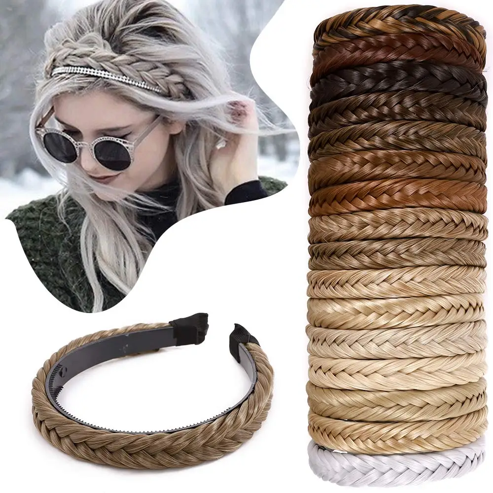 Synthetisches Stirnband Ich bin böhmischen Stil, Fischschwanz-Zöpfe, Haar mit verstellbarem Gürtel, geflochtenes Haarband für Damen, Frisur, Haarteile