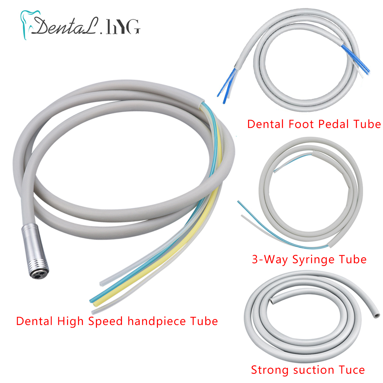 Tubo de manguera de pieza de mano Dental de , 2/4, orificios para materiales de odontología de pieza de mano Dental de alta velocidad, 1 Uds.