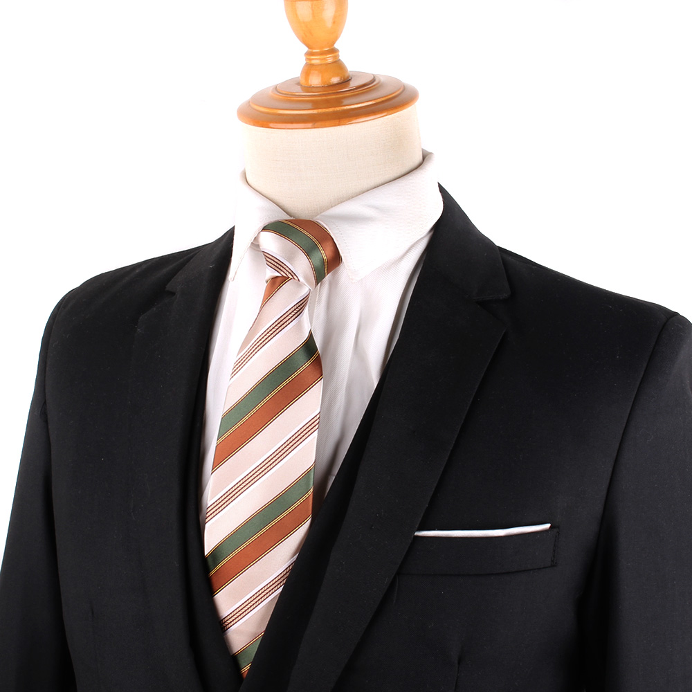 Classic Stripe Ties For Men Women Brown Color Neck Tie For Party Business Paisley Suit Neckties Wedding Neck Tie For Groom