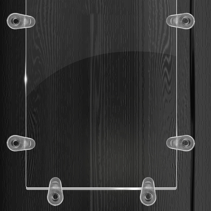 10pcs Plastic Glass Retainer Transparent Mirror Cabinet Fix Clips display dresser bathroom mirror wine cabinet Glass Hardware