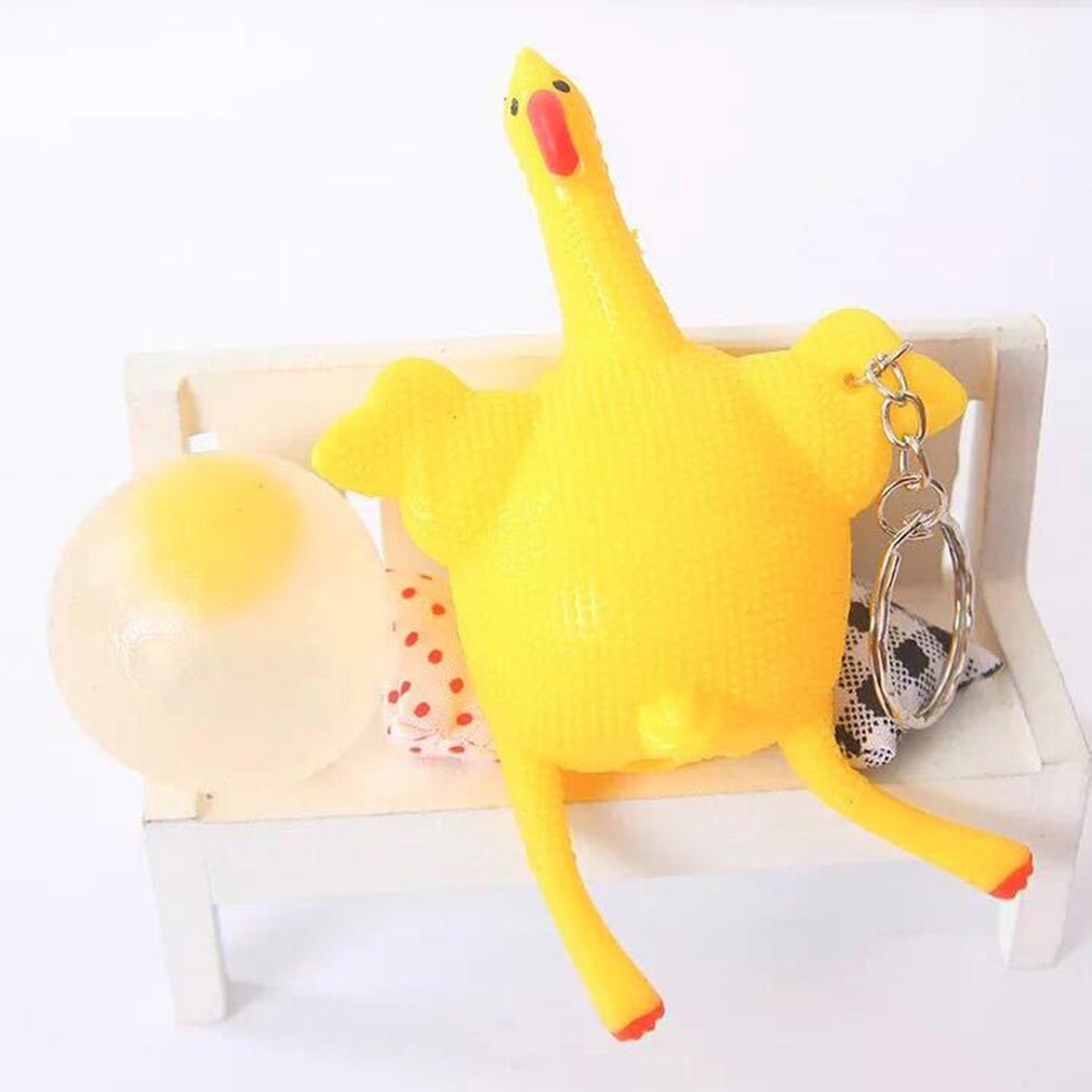Toys Funny Venting Chicken Keychain Smashing Chicken Spoofing Laying Hens Decompression