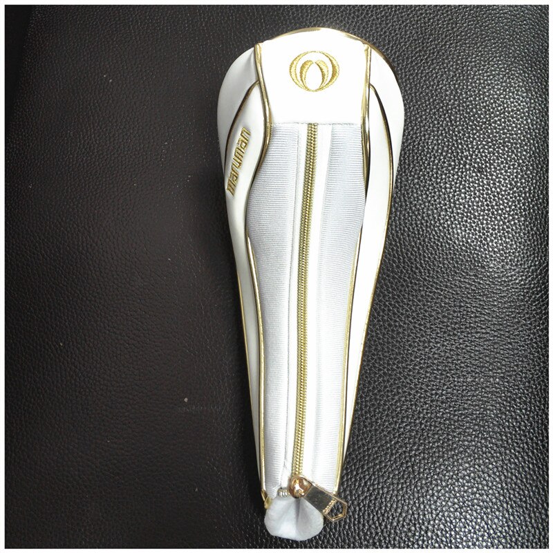Golf Fairway Wood Cover 3 # Rits Wit Goud Borduren Enkele Headcover