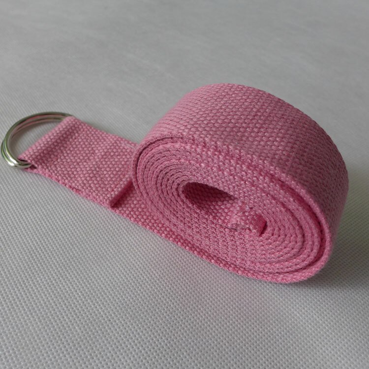 Wellsem Multi-Kleuren Vrouwen Yoga Stretch Strap D-Ring Belt Fitness Oefening Gym Touw Figuur Taille Been weerstand Fitness Band: Roze