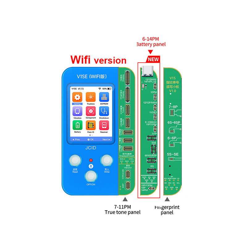 Programador de lectura de código de teléfono JC V1SE para teléfono serie 7-14, herramienta de lectura SN con huella dactilar, placa de reparación de prueba