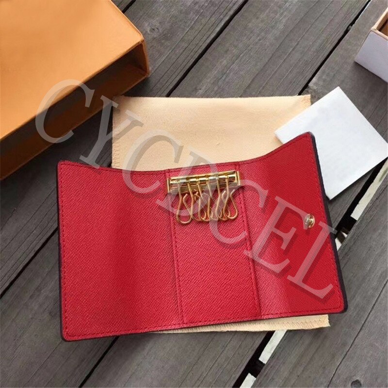 ! Bolso de mano de seis teclas portátil de clásico de lujo para hombre/mujer de la mejor viene con bolsa de polvo y caja: Flowers red