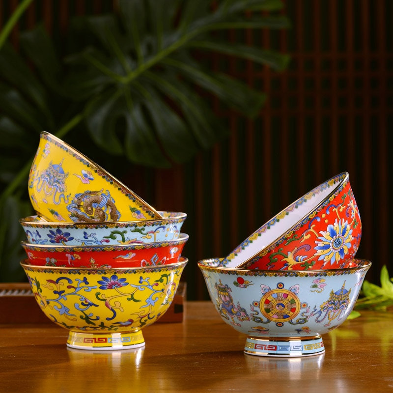 4.5/5/6/8 Inch Vintage Chinese Traditie Keramische Servies Soep Rijstkom Jingdezhen Bone China Ramen Bowls Salade mixing Bowls