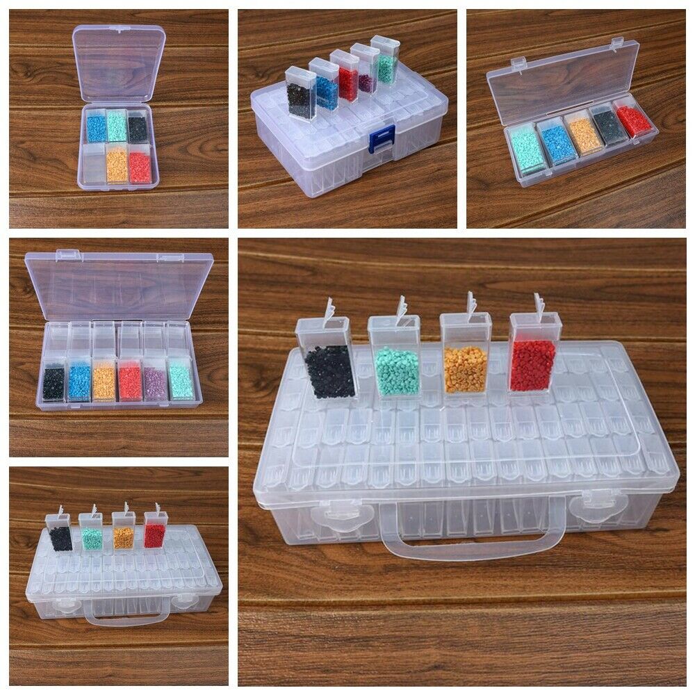 6/10/12/24/48/64 Grid Diamond Painting Jewelry Storage Box Nail Bead Transparent plastic Box Organize And Save Artifacts