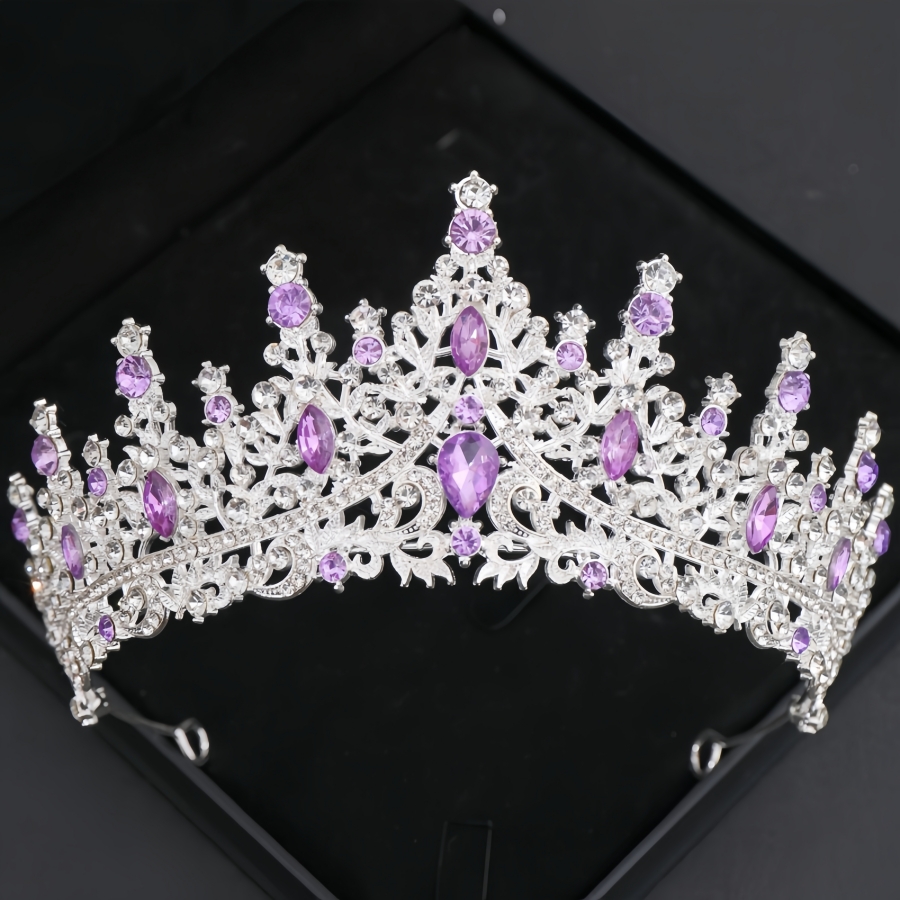 Barokke Kristallen Tiara's En Kronen Voor Vrouwen Strass Prom Diadeem Hoofdband Bruids Bruiloft Haaraccessoires Sieraden Kroon Tiara: Titanium Plated