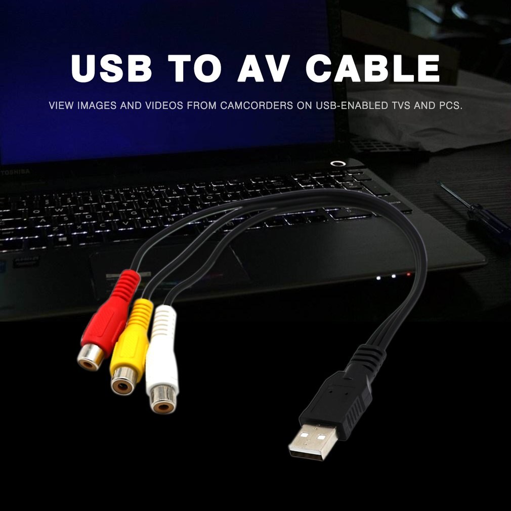 1.5m 5ft USB Male A to 3 RCA AV A/V TV Adapter Cord Cable USB to 3RCA Audio Video Cable for Set-top Box TV Game Consoles