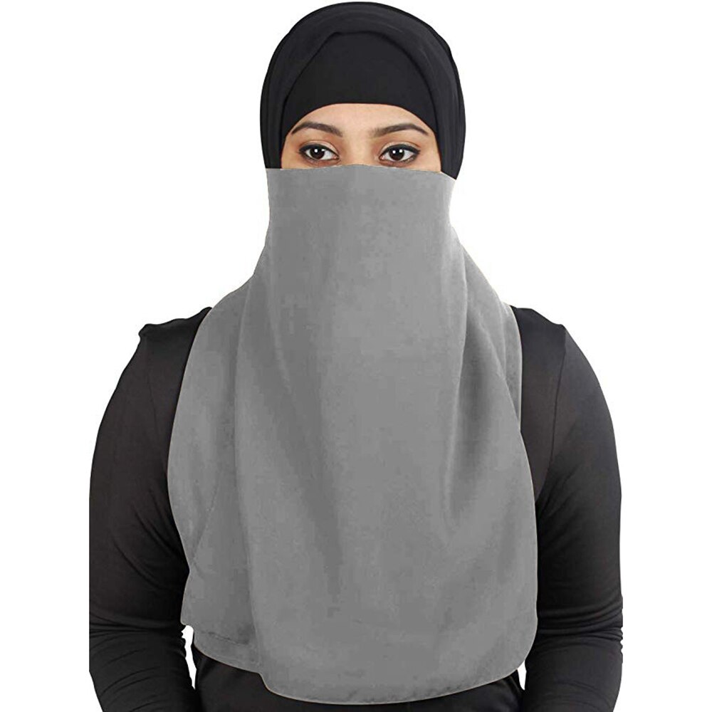 Velo musulmán de una pieza para mujer, hiqab islámico, Modesty, una sola capa, pañuelo Amira, Ramadán, árabe, Purdah: 12 Gray