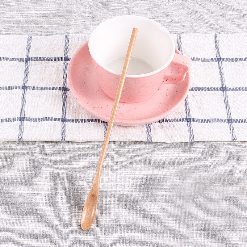 Cuillère à café en bois bambou cuisine ustensile de cuisine outil soupe remuant cuillère à café restauration vaisselle remuer bâton lait thé lait miel: 02