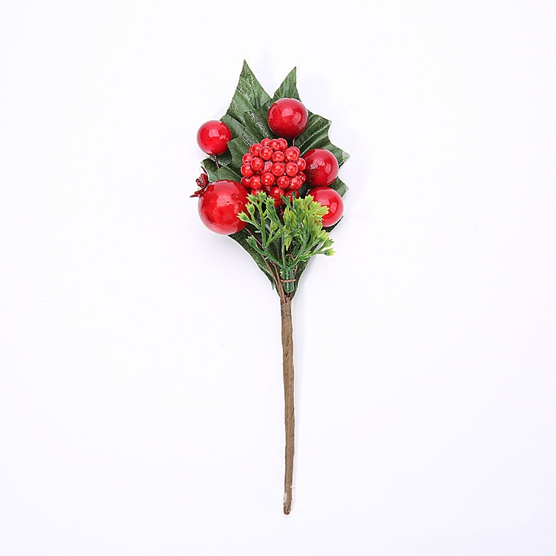 1 st konstgjord blomma röd pärla ståndare bär gren för gör-det-själv alla hjärtans dag låda hantverk bröllop juldekoration blomma