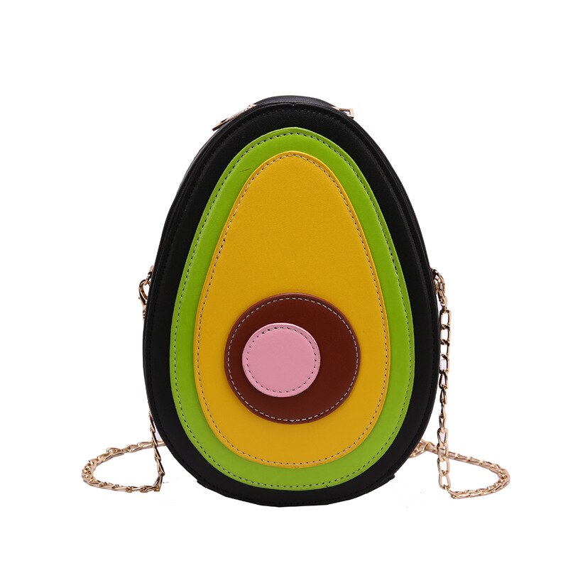 Fun Avocado Pu Leather Crossbody Bag Shoulder Chain Bag Women Purses and Handbags Girl's Clutch Bag Trend