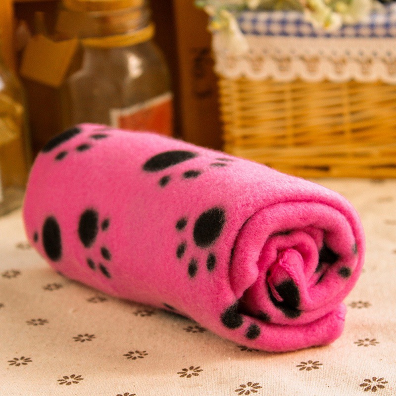 Alfombrilla de lana suave para cama de perro, manta de invierno para Gato , con estampado bonito para cachorro, funda para dormir, toalla, cojín para perros pequeños, suministros: Rose red / M