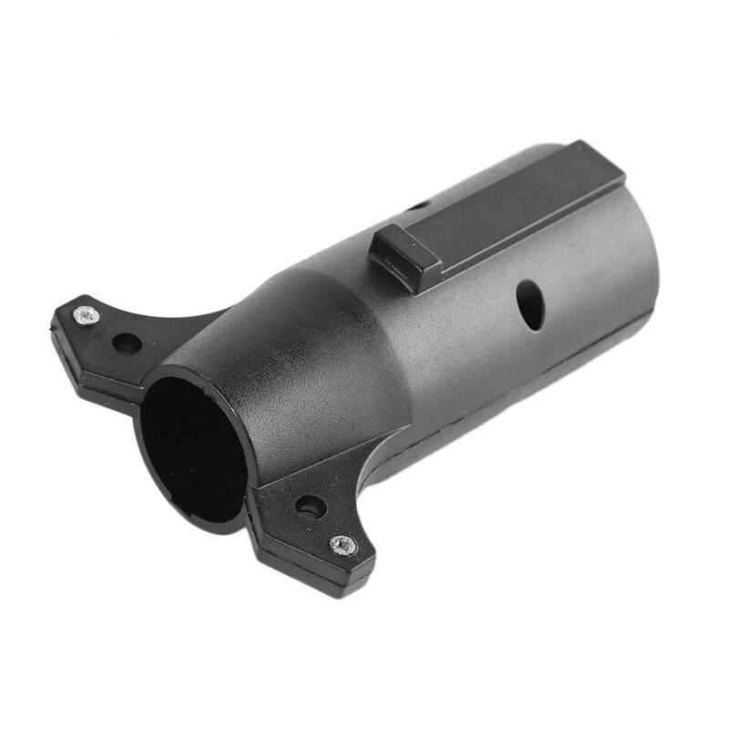 7 Way RV Blade to 6 Way Round Trailer Wiring Plug Adapter Light Connector Black Rubber Metal Material 72*62*55mm Accessories