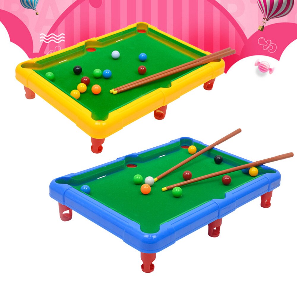 Mini Tabletop Pool Set Miniature Billiard Table Snooker Game Indoor Outdoor Game Kids Adults(Random Color)