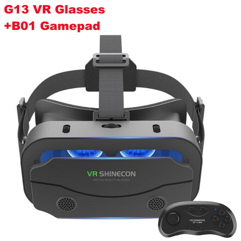 G13 IMAX gigantisch scherm Virtual Reality 3D-bril Google Cardboard Box VR-helm voor 4,7-7 "telefoon, ondersteuning voor gamecontroller-speler: Black
