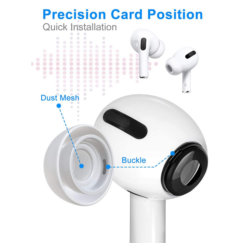 3 pares de almohadillas para los oídos para Airpods Pro, auriculares de silicona con reducción de ruido, almohadillas para los oídos, cubierta para tapones para los oídos para Airpods Pro