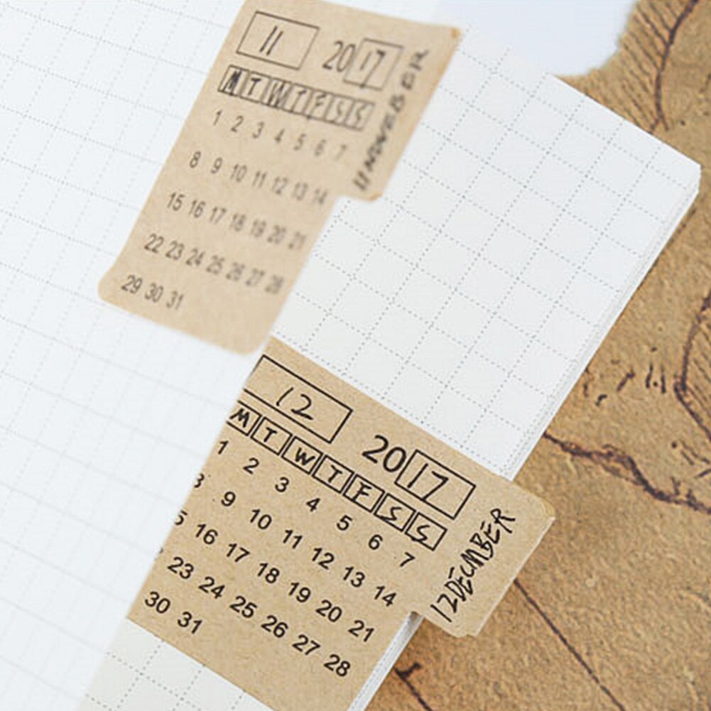 4 Sheets Notebook Organizer Label Calender Handwritten Index Stickers Paper Stationery