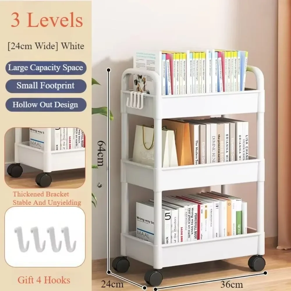 Chariot de rangement Mobile avec roue, supports de rangement pour chambre à coucher, supports de collations à plusieurs étages, ajouré, chariots de jouets pour collations domestiques