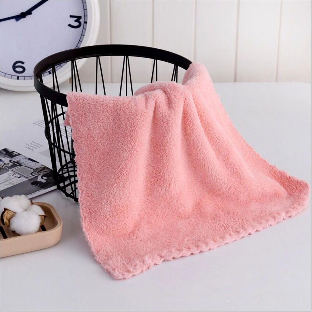 25*25 Cm Vierkante Handdoeken Coral Fluwelen Super Absorberende Gezicht/Hand Tepeldoekje Huishouden Washandje Thuis Textiel: Roze