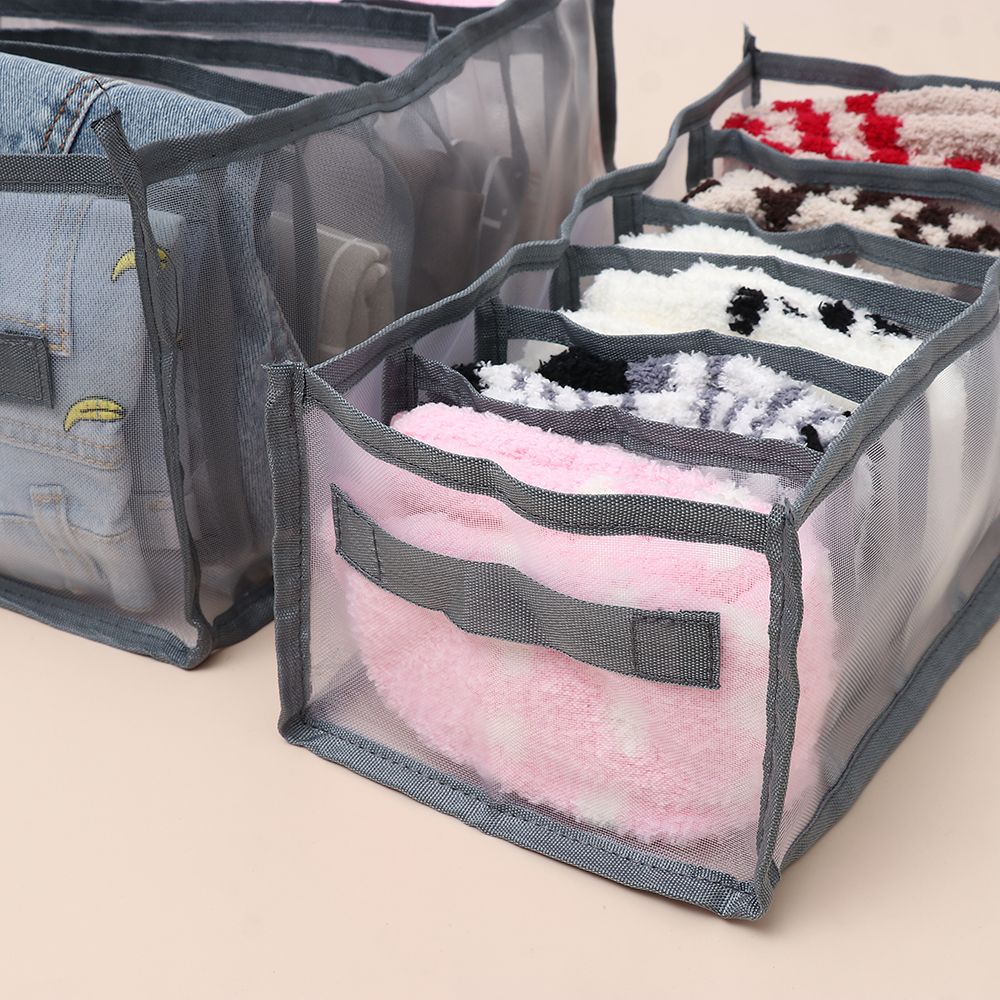 6/7/9 Grids Cloth Storage Box Washable Organizer Boxes Compartment Mesh Separation Divider Cloth Pants Jeans Multifunctional