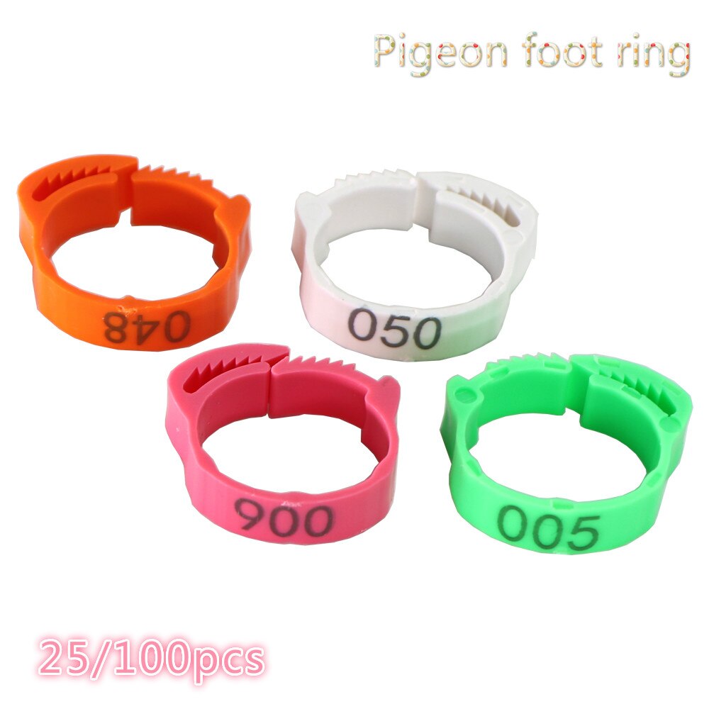 25/100 pcs Number Pigeon Leg Poultry Dove Bird Parrot Clip Rings Band Foot Ring Pigeon Supplies
