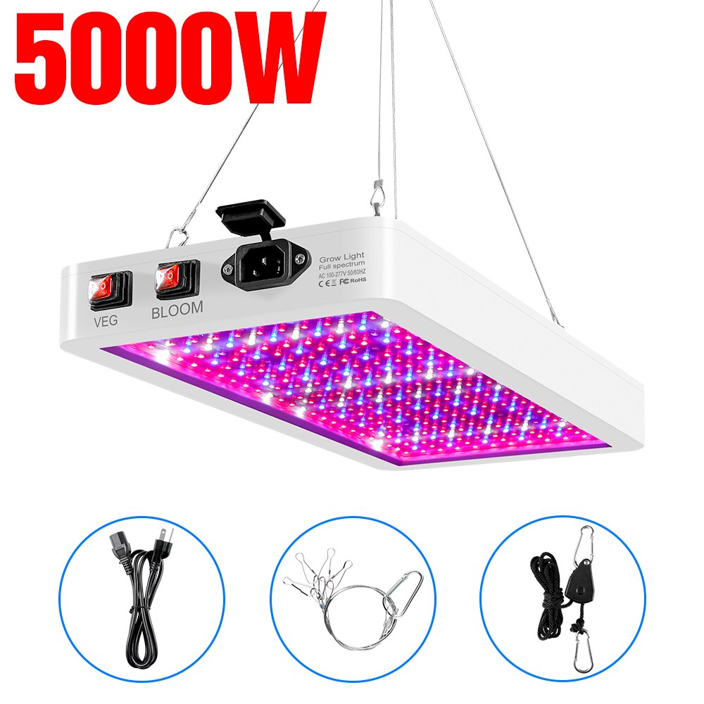 4000 W Wachsen Licht Volle Spektrum Lampe Für Pflanzen 5000 W Phyto Licht Gewächshaus UV Lampe Pflanzen Samen Veg LED Fitolamp US/EU/UK Stecker: Licht Grün / changeable