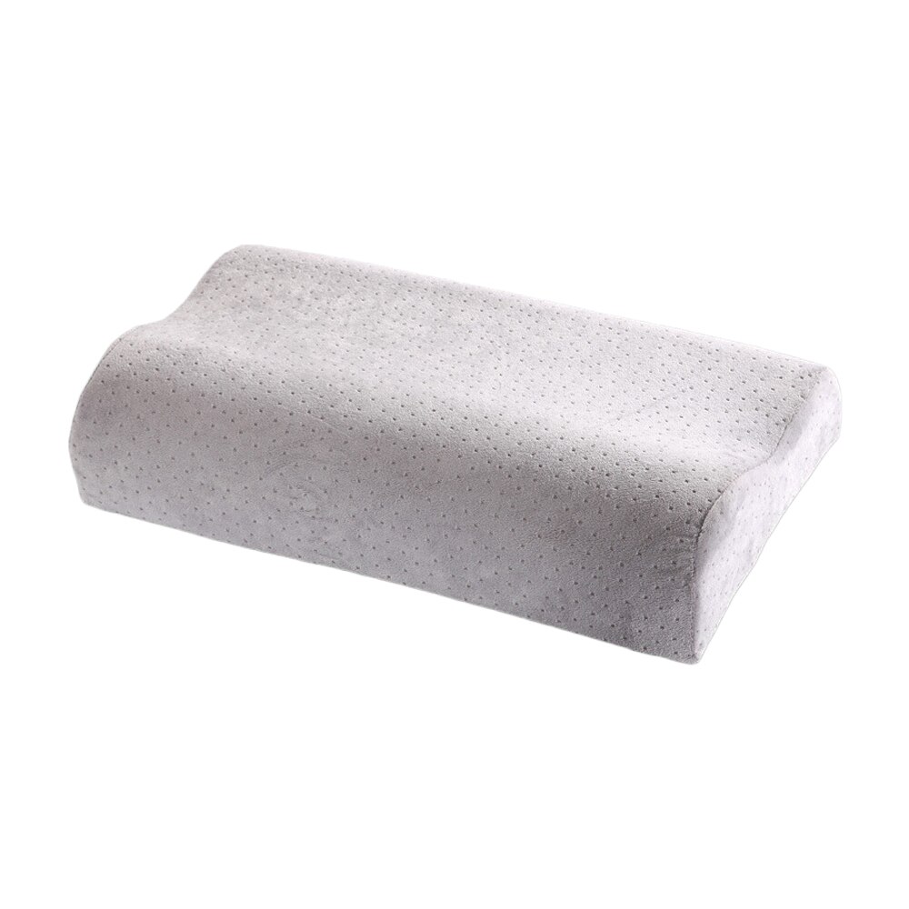 Volwassenen Hals Beschermen Memory Foam Kussen Met Effen Fluwelen Kussensloop Voor Slaapkamer Cervicale Gezondheidszorg Verbeteren Zacht Slapen: 50x30x10-7cm gray