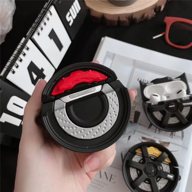 3D Car Brake Wheel Earphone Case for Airpods 4 3 2 1 Airpods3 Pro 2 Silicone Soft Headphone Cover for Air Pods Pro2 Gen