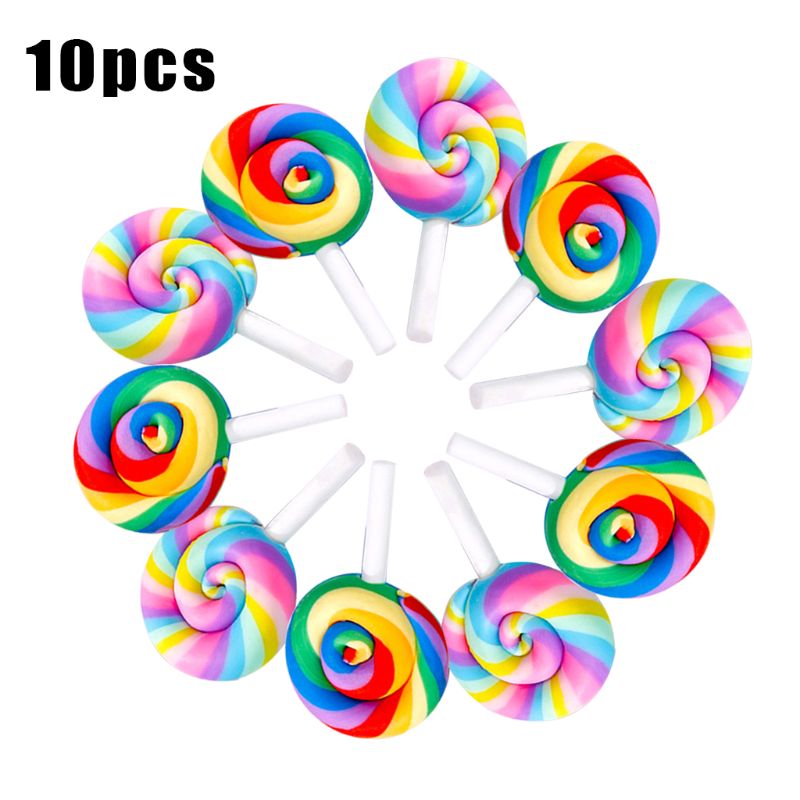 10PCS Mini Regenbogen Lollipop Bunte Creme Zucker für Studio Foto Hintergrund Fotografie Requisiten Zubehör DIY Dekorationen