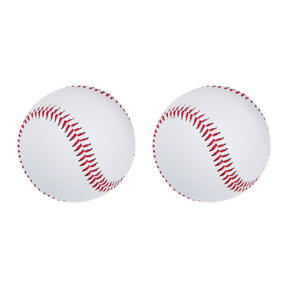 2pcs 9 Inch Universal Handmade Baseballs PU Hard and Soft Baseball Balls Softball Ball Training Exercise Baseball Balls