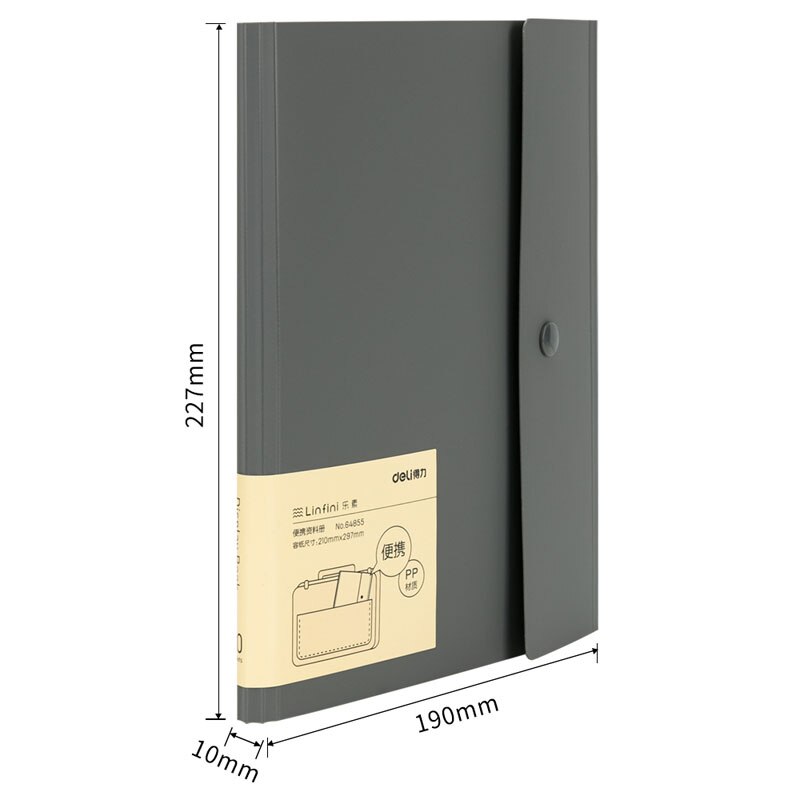 Deli 20/30 Pockets A4 Information Booklet A5 Display Book Office School Students Supplies File Paper Document Organizer Folder