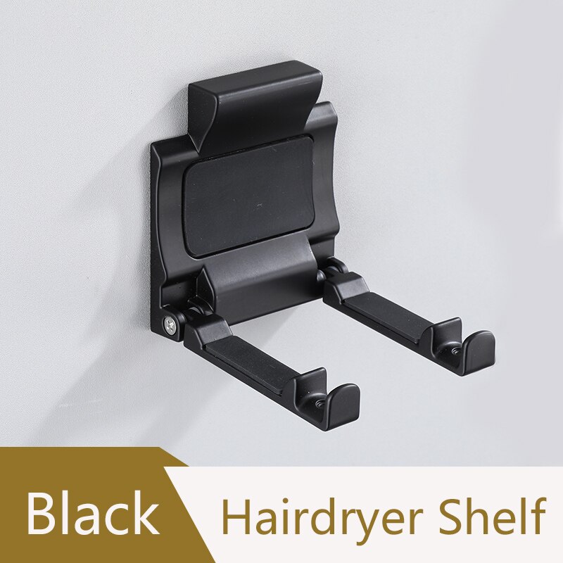 Antieke Föhn Houder Badkamer Planken Muurbevestiging Magazijnstelling Zwart Badkamer Plank Voor Dyson Supersonic Föhn Houder: Black Shelf