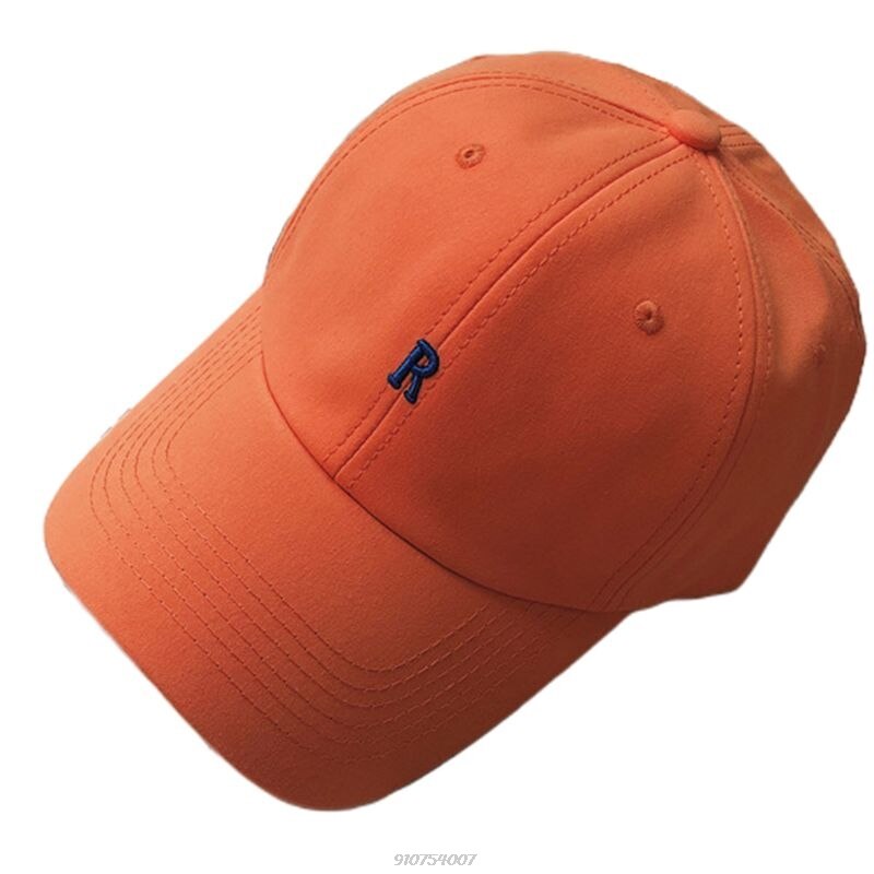 Gorra de béisbol con bordado de letras del alfabeto para hombre y mujer, gorro de béisbol de algodón con bordado de letras del alfabeto, estilo Harajuku, Hip Hop, Snapback, Unisex,: Naranja