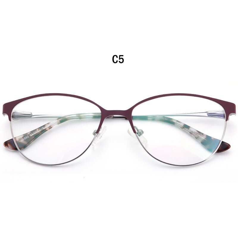 Gafas ópticas de aleación para mujer, anteojos de ojos de gato para miopía pequeña, Marcos para lentes recetados, miopía, hipermetropía, 2022: C5