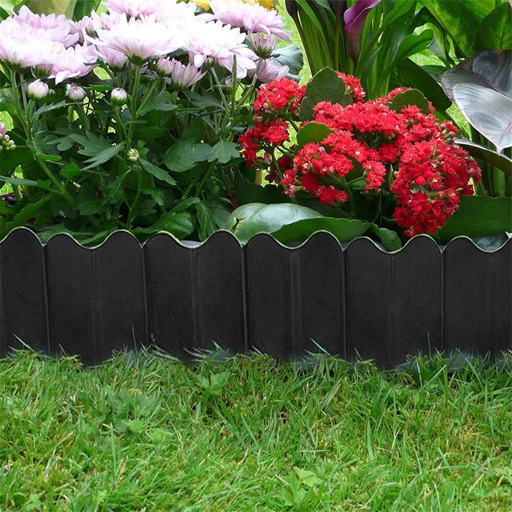 20Pcs Outdoor Park Lawn Garden Inter Locking Border Edging Fence Landscape Decor DIY Garden Fence Cobbled Edge Soil Insert Park