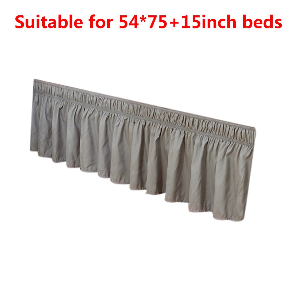 1pc moderne solid grå støv flæse split hjørner seng nederdel sengetøj hjem soveværelse dekoration elastik bånd plisseret seng nederdel: B