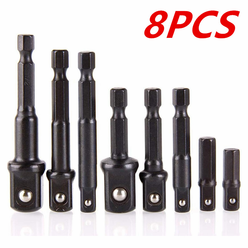 12-teiliges Schlagschrauber-Adapter- und Reduzierstück-Set, Verlängerungsset, Steckdosenbohrer-Adapter, umwandelt Bohrmaschine in Hochgeschwindigkeits-Mutternschrauber, 1/4: Licht Grau