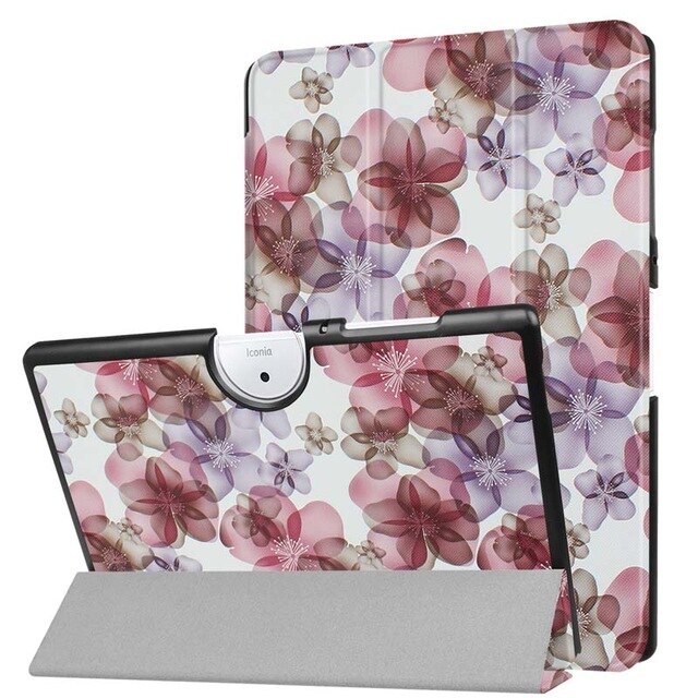 3in1 Magnetic Protective Cover Print Folio Stand PU Leather Case For Acer Iconia One 10 B3-A40 B3 A40 10.1'' Tablet +Film+Pen: color5