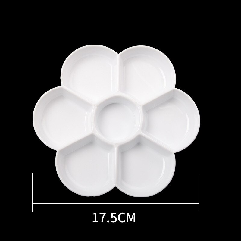 School Office Supplies Watercolor Painting Palette Transparent White 1Pcs Plum Blossom Shape Multi-function Artist Accessories