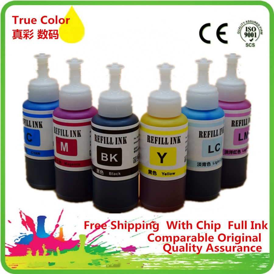 Refill Dye Ink Kit For Epson L800 L801 Printing Inkjet Printer No. T6731/2/3/4/5/6 Use For Refillable Cartridge Ciss