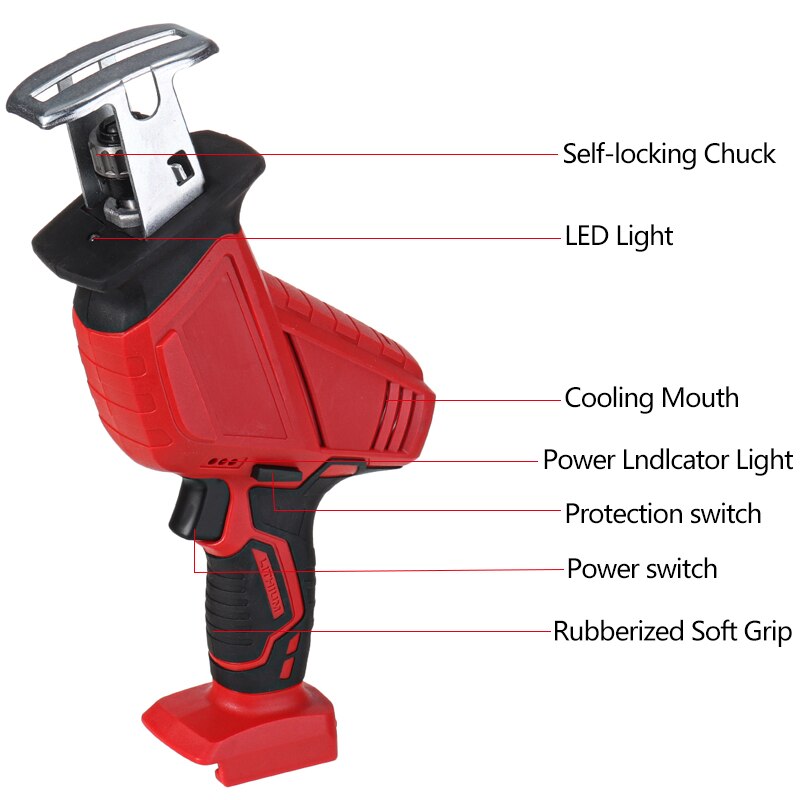 Portable Cordless Reciprocating Saw Electric Saber Saw Cutting Woodworking Power Tool Rechargable For Makita 21V 18V Battery