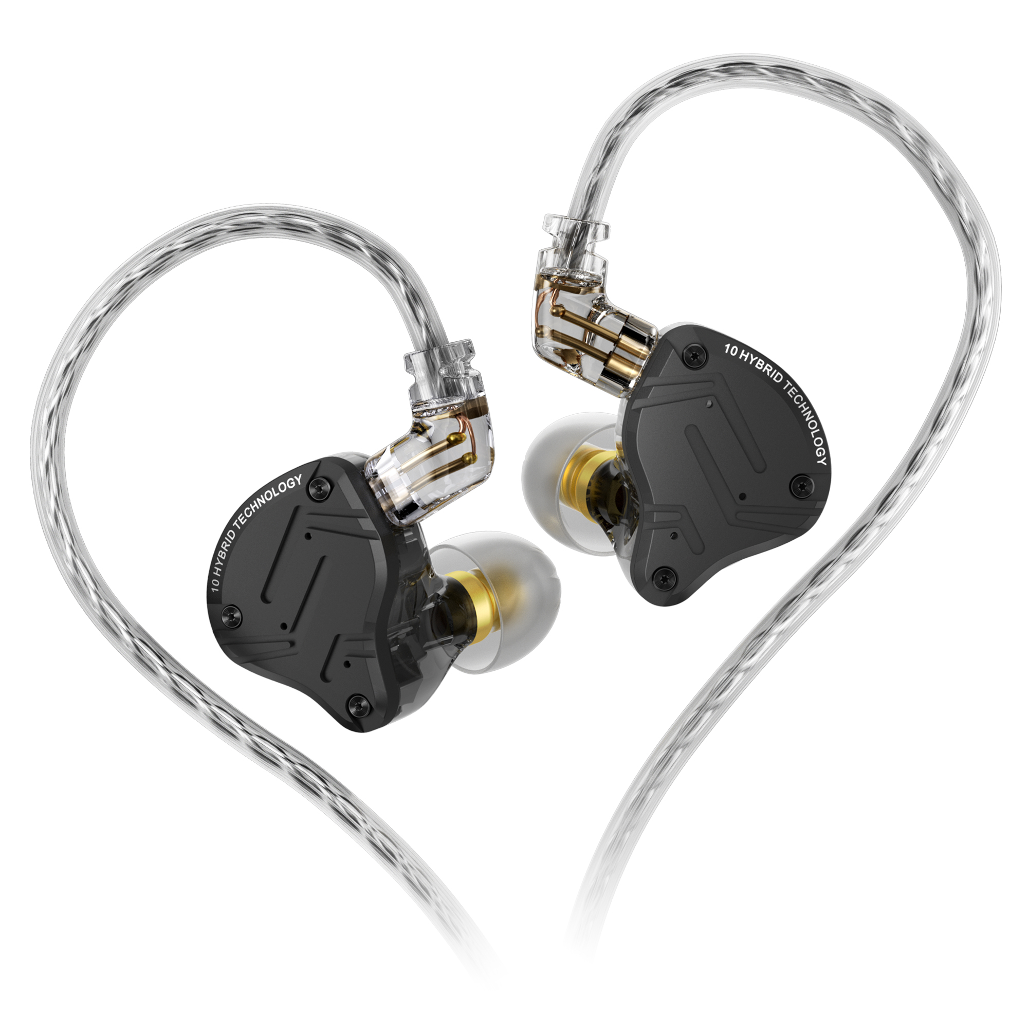 Kz zs10 pro x de alta fidelidade graves metal híbrido in-ear fone de ouvido esporte com cancelamento de ruído fones de ouvido kz: Czerwony